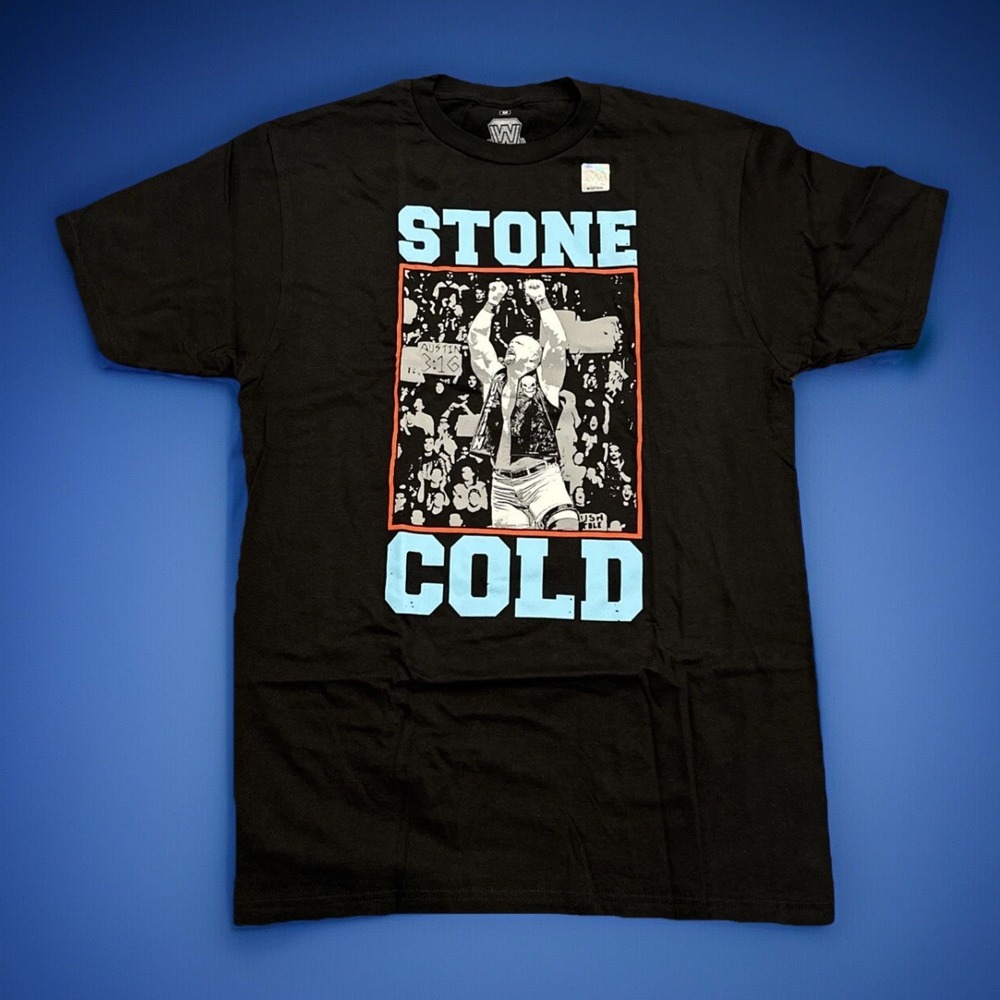 WWE Stone Cold Steve Austin T-Shirt Adult Medium Vintage Legends Tee Black